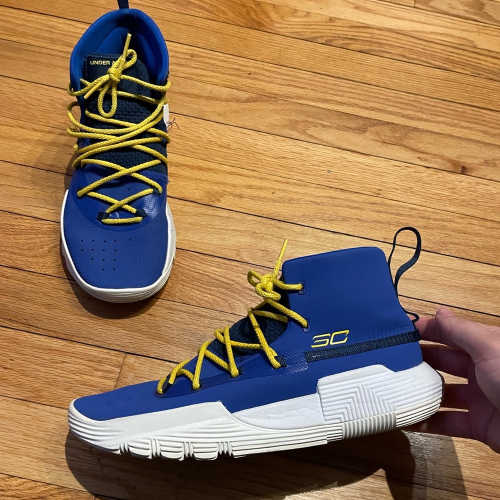 Steph Curry High Top Athletic Active Sport gym shoes Royal Cobalt School unisex